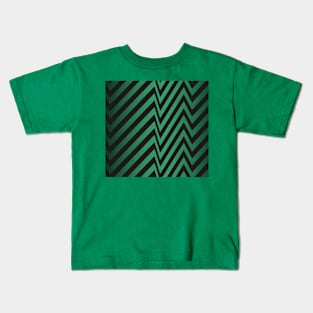 Emerald green zebra stripes #home #decor # green #semerald # dark green #retro Kids T-Shirt